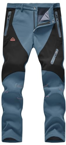 donhobo Herren Winter Skihose Warm Gefüttert Softshellhose | Winddicht Wasserdicht Wanderhose Outdoor Trekkinghose Camping Funktionshose