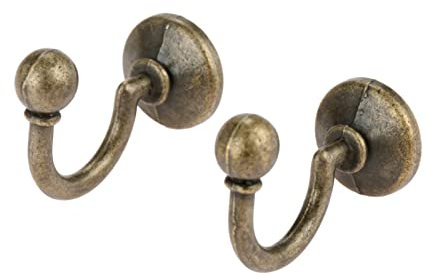 Wandhaken, Wandaufhänger, Garderobenhaken, Türhaken, 20 Stück, antike Bronze, strapazierfähig, Wandaufhänger mit Schraube, 32 x 23 mm, für Tuch/Hut/Tasche/Maskenhalter, Badezimmer, Küche, Organizer,