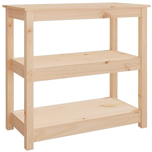 vidaXL Konsolentisch, Flurtisch mit viel Stauraum, Beistelltisch für Wohnzimmer Schlafzimmer, Telefontisch Holztisch Tisch, Massivholz Kiefer