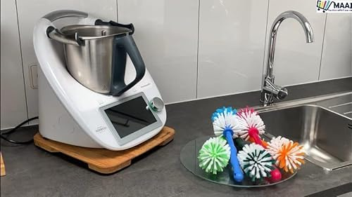 5 x MAAJ UNIVERSALBÜRSTE FÜR MIXTÖFPE KOMPATIBEL FÜR THERMOMIX - SPÜLMASCHINENFEST - MADE IN GERMANY - PETROL+GRÜN+BLAU+PINK+ORANGE