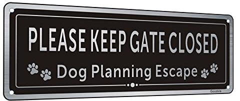 Please Keep Gate Closed Sign Guard Dogs Warning Sign Aluminum Brushed UV Resistant Waterproof Durable and Fade Resistant Pack of 1