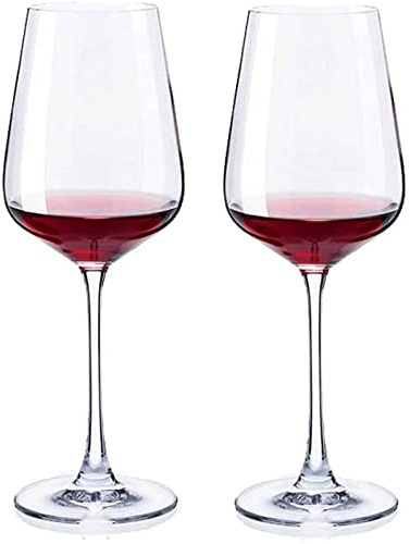 UTMACH Copa Copas de Vino Tinto Premium sopladas a Mano, Copa de Vino Transparente Grande con Borde Fino para Copas de Vino, Juego de 2 Vasos de 650ML/21,9 OZ Exquisito