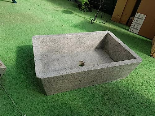 Lavabo de hormigón revestido efecto granito medidas 60 x 40 x 18 cm