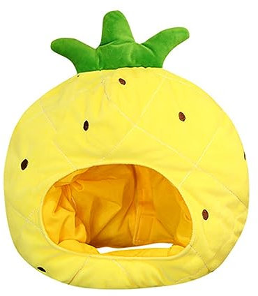 Toyvian Pineapple Headdress Fruit Shape Hat Cosplay Costume Accessory for Party Photo Props Unisex Plush Headgear Suitable for Halloween and Themed Events
