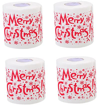 SOLUSTRE 4rollen Weihnachtstoilettenpappier Lagig Mit Motiven Serviettenrollenpapier Für Feiertage Toilettenservietten Aus Premiumpapier Für Festliche Atmosphäre