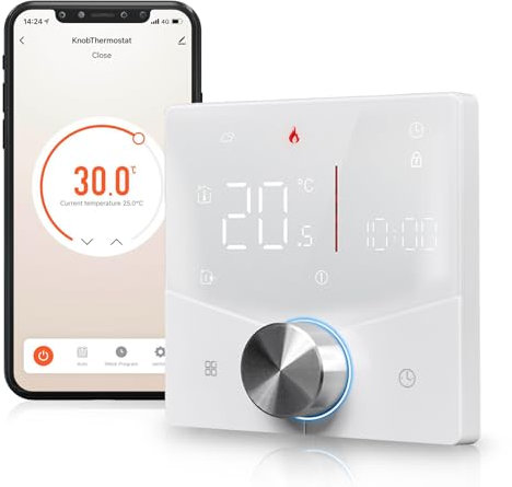 MOES Gas/Calentador - Agua Termostato inteligente, Wi - FI Termostato de habitación programable compatible con Alexa Echo/Google Home, Smart Living/Application Tuya