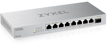 Zyxel 8-Port 2.5G Multi-Gig Unmanaged Switch con 1 x 10G SFP+ | montaggio a parete o da tavolo [XMG-108]