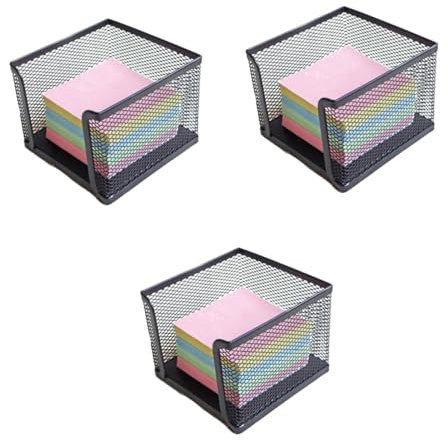 NUOBESTY 3stücke Wire Mesh Selbstklebender Notizspender Praktischer Memo Für Büro Schule Und Zuhause Metallnetz Design Für Standard Haftnotizen