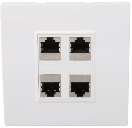 CAT6 Ethernet Faceplate 4 Port Female To Female Socket Wall Plate for Ethernet Cable Networking Socket Box for CAT5 CAT5E CAT6 CAT6A