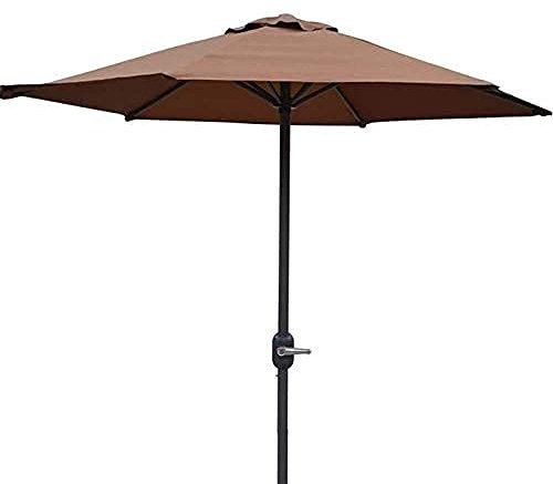 BGFYUSF Gartensonnenschirm, Haushaltswaren Sonnenschirm, Gartenschirm, runder Gartensonnenschirm, Sonnenschutz, Terrassenschirm mit Kurbel für Café, Strand, Pool, 6 stabile Streben