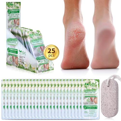 nbc BeautiLab Hornhaut Entferner, 25 Stück Hornhautentferner mit Bimsstein, einzeln verpackt, Verwendung mit Pumice Stone zur schnelleren Entfernung von Hornhaut, Jasminduft