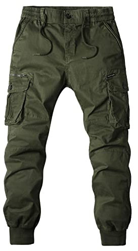 SRZYMJ Jogginghose Herren Wanderhose Herren Sommer Kompressionshose Herren Lang Hose Herren Arbeitslatzhose Herren Kurz Jeanshosen Grün Gummibund Hosen Herren Jeans XL