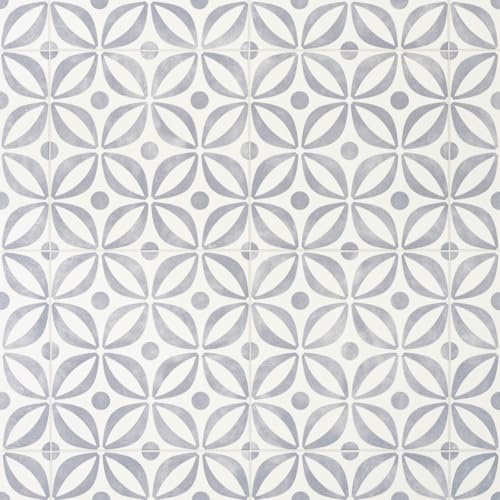 Light Grey Antique Diamonds Magic Vinyl Flooring 2.8mm Thick Lino Roll Bathroom Kitchen (2m Wide x 2m Long)