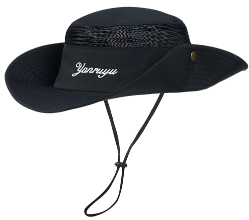 Yanruyu Casquette de pêche Hommes et Femmes Universelle Pliable Casquette de pêche extérieure imperméable Casquette de Loisir Casquette d'été Chapeau de Soleil léger Respirant Chapeau