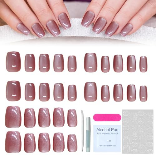 Confezione Da 30 Cerotti Per Unghie Cat Eye, Viene Fornito Con 5 Strumenti Per Manicure, Unghie Finte, Cerotti Per Unghie Eleganti, Cerotti Per Unghie Rimovibili, Accessori Per Manicure