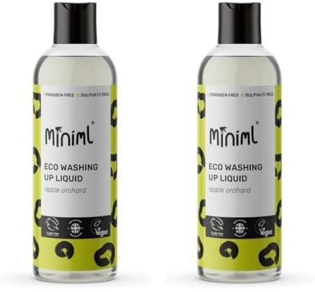 Miniml Eco Washing Up Liquid 500ml - Apple Orchard Scented Non Bio & Skin Sensitive Friendly Dish Wash Cleaner that's Plant Based Vegan & Cruelty Free - Natural Cleaning Products (50 Washes)
