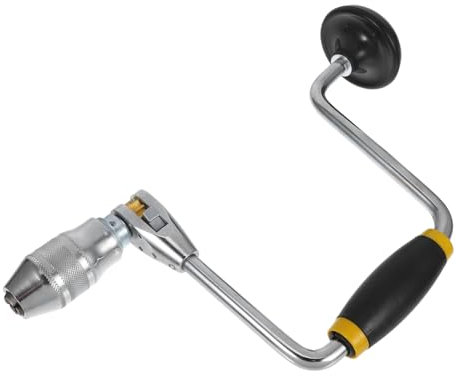 DECOMELODY Taladro Manual de Manivela para Joyería y Carpintería, Multifuncional de Acero con Punta de 4 Mordazas, Fácil de Usar para Madera y Paredes