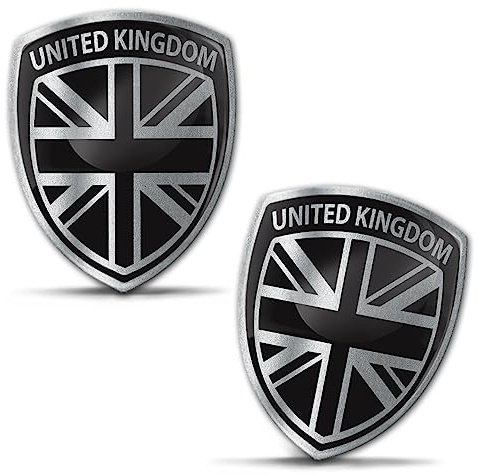 Biomar Labs UK Wappen Schwarz Auto Flagge Aufkleber 3D Doming 2er Set F 109