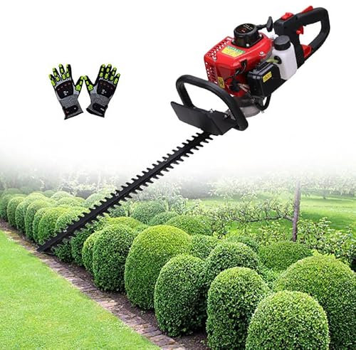 Tagliasiepi a benzina a 2 tempi da 23,66 cc con durata della lama di 1500 ore e doppio filtro dell'aria, lunghezza di taglio di 60 cm, cambio per impieghi gravosi, impugnatura girevole a 180°