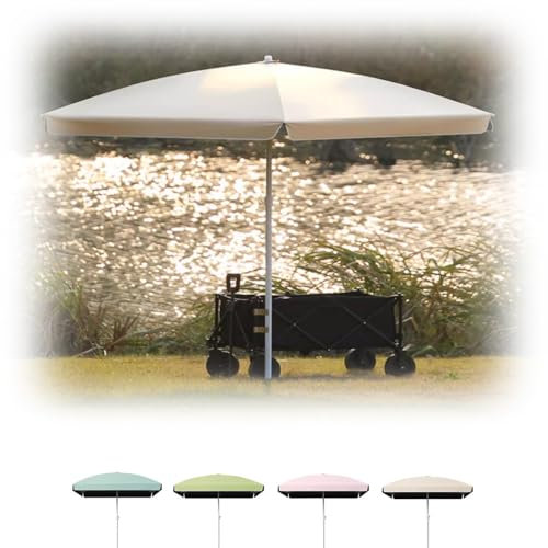 MACAGGTNTU 160cm Strandschirm Quadratisch Camping Sonnenschirm Terrassenschirm Tragbar Gartenschirm Balkonschirm UV-Schutz Marktschirm(Pink)