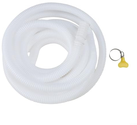 Klimaanlagen-Ablaufschlauch, TPE, flexibles Wasserablaufrohr, mehrlanges Verlängerungsrohr, mit Klemme und Anschlüssen für AC-Luftentfeuchter, Waschmaschine (5 m)