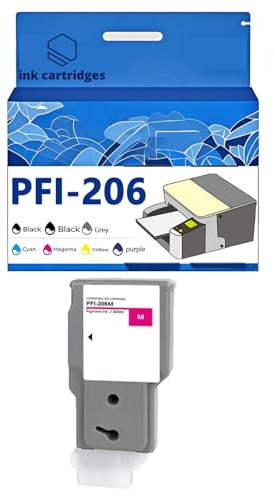 PFI206 PFI-206 Tintenpatronen kompatibel für Canon IPF6400 IPF6400S IPF6450 IPF6400SE Tintenstrahldrucker, auslaufsicheres Design, scharfes Drucken PFI-206M