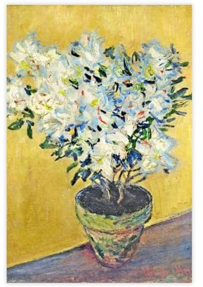Claude Monet French Painter White Azaleas in A Pot, 1882-85 Canvas Poster Wall Art Decor Print Picture Paintings for Living Room Bedroom Decoration Unframe: 12x18inch(30x45cm)