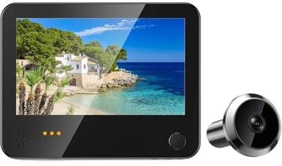 VEKELETE Camaroca Tuya Radar Caméra de Porte numérique Intelligente WiFi Sonnette vidéo Judas Visionneuse Batterie 6000 mAh Détecteur de Mouvement PIR 1080P(Peephole Camera)