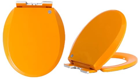 WDWDW Sedile WC Rotondo con Coperchio, Chiusura rallentata, Facile da installare e Pulire, plastica Spessa, Ricambio colorato