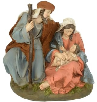 Natività sacra famiglia per presepe statua di natale decorazioni addobbi idea regalo cm 15 resina ornamento casa in blocco