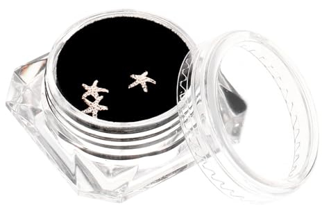 TEHAUX Zahnschmuck Strasssteine 3 Stück 5mm Rosegold Metall Dünn Zahndekoration Selbstgemacht für Glitzerndes Lächeln
