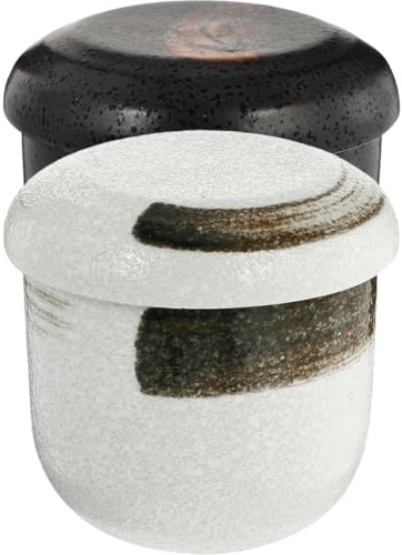 Ipetboom Ollas de Cerámica para Estofado y Sopa, Cuencos Pequeños 2 Piezas, Material Cerámico Resistente al Calor, Tapa Incluida, Apto para Cocina y Restaurante, Tazones para Servir