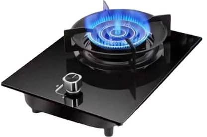 Fornello A Gas Portatile, GPL Domestico/Piano Di Lavoro Naturale, A Con Anello Fuoco Da 5,2KW, Vetro Temperato E Protezione Guasto Della Fiamma, For Cucina Campeggio(LPG)