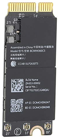 Cuifati Tarjeta de Red Inalámbrica, Gigabit Bluetooth 4.0 450Mbps 2.4G 1300Mbps 5G, con Placa Adaptadora para OS X Notebook Pro A1398 A1425 A1502 Modelo 13 14