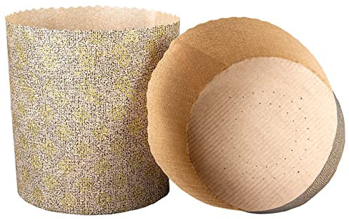 Hobbybäcker - Panettone Backform aus Papier - 10er-Set - Fettdichte und stabile Einwegformen - Maße HxD: 9,5 x 13,4 cm