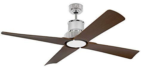 Unbekannt a Risparmio energetico – Ventilatore da soffitto WINCHE Chrome 130 cm con Illuminazione a LED IP44 di Faro