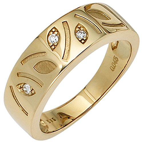 Jobo Damen-Ring aus 14 Karat 585 Gold mit 3 Diamanten