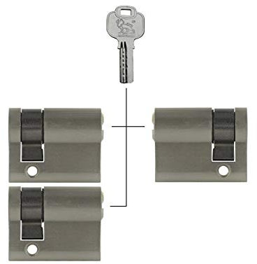 3x Halbzylinder verstellbar 40 mm 30/10 gleichschließend inkl. 15 Schlüssel