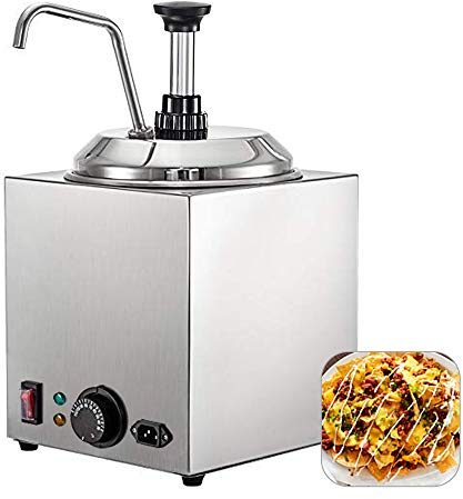 hzexun Edelstahl Sauciere,2.5LKapazität Nacho Saucenwärmer 650W Teig Spender Bäckerei Käsesauce Wärmer