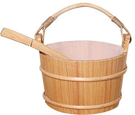 1 Gallone Massiver Kiefernholz Sauna Eimer Und Schöpflöffel & Liner Handgefertigt
