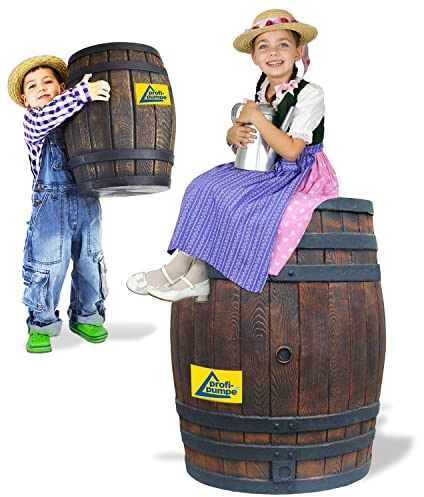 Regentonne Regenfass Wasserfass Regenwasserbehälter Regenwasserfass Gartenfass Eichenfass 450l inkl. Bonus Fass 50l