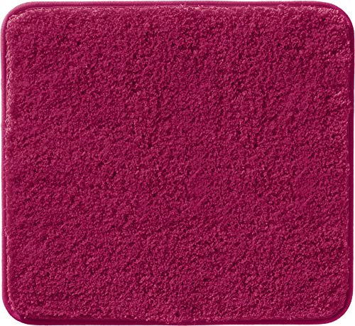 Erwin Müller WC-Vorlage, WC-Matte Rhodos Uni ohne Ausschnitt, rutschhemmend Fuchsia Größe 50x55 cm - ultraweich, extrem saugfähig, flusenarm