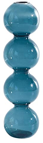 JFBUCF Blue Glass Vase Bubble Four Balls Bud Vase Flower Vase Hydroponic Vase Glass Plant Pots Spherical Vase Centerpieces Home Office Dining Decor