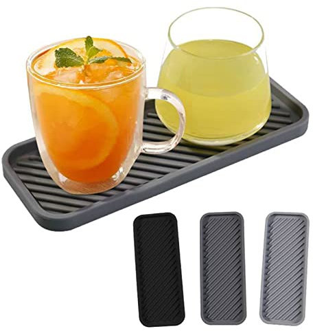 2Stück Abtropfmatte Silikon,Abtropfschale,Abtropfmatte Geschirr,Spülbecken Organizer,Abtropfgestell,Abtropfmatte Küche, Spülbeckenmatte,Abtropfmatte für Spüle,Abtropftablett für Schwämme,Bürsten,Seife