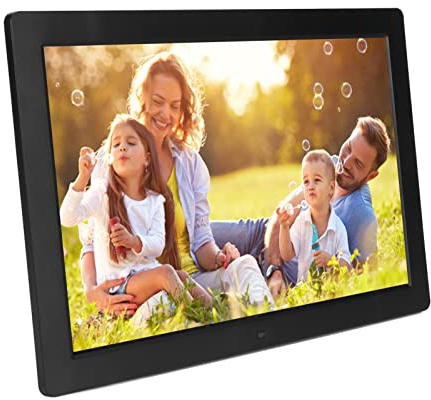 15,4 Zoll Digitaler Bilderrahmen, 1024x768 HD Elektronischer Bilderrahmen mit LED-Display, Video-Fotoalbum mit Fernbedienung Unterstützt USB-SD-MMC-Karte, Musik- und Videoplayer(EU)