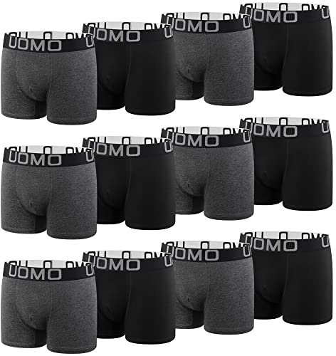 L&K 12er Pack Herren Retroshorts Boxershorts Männer Unterhosen aus Baumwolle mit Vorteilspack Farbe grau Bequeme Passform ohne kratzenden Zettel 1119G XL