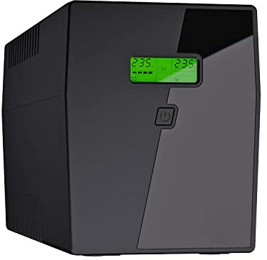 SIMPLETEK - Sistema de alimentación ininterrumpida UPS 800VA 480W con LCD | Protección contra sobretensiones, Rayos para aparatos electrónicos PC Ordenador
