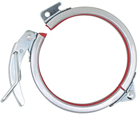 Pipe Clamp Barrel Clamp Ring SS/Galvanized 80-400mm Dia Adjustable Pipe Clamp Hose Clamp Quick Release Round Duct Clamp Quick (Color : Stainless Steel, Size : 150mm)