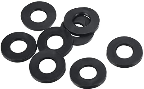 PATIKIL M10 Gummi Flache Unterlegscheiben 8 Pack 10mm ID 20mm AD Dichtungsringe Beilagscheiben Dichtring für Wasserhahn Rohrleitung Wasser Schlauch Befestigung Bolzen Schwarz
