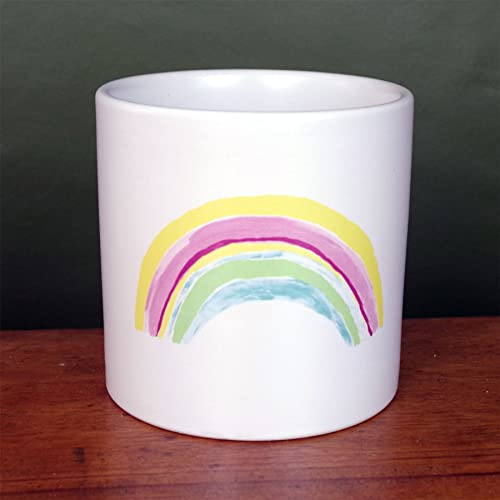 Leaf Ceramic Indoor Cachepot Planters, White Rainbow